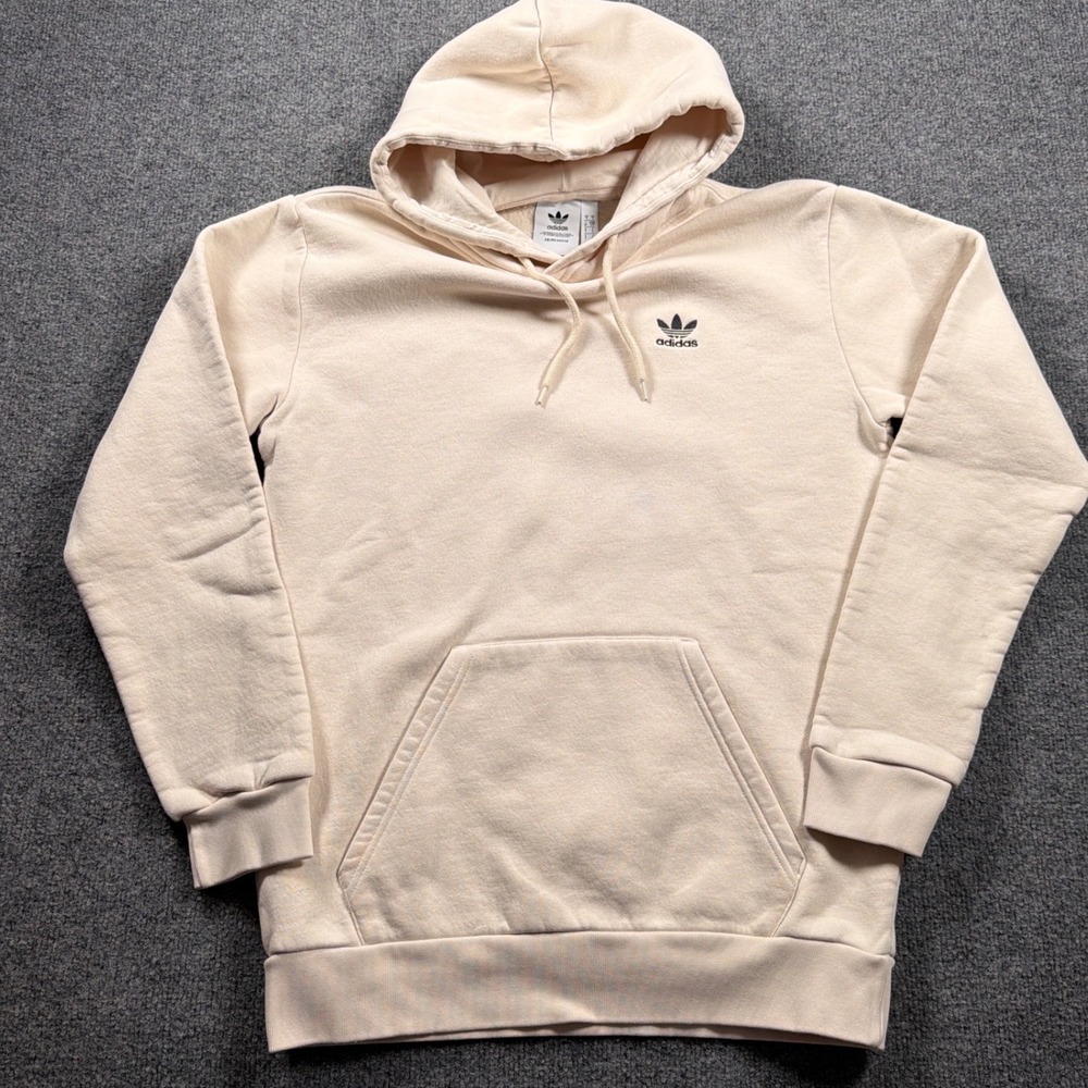 Adidas Primegreen Hoodie Trefoil Mens Small Cream Beige Originals Pullover